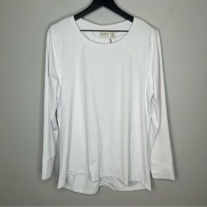 Zenergy by Chico's Optic White Ruched Back Top Chico’s Size‎ 3 US Size 16 NWT